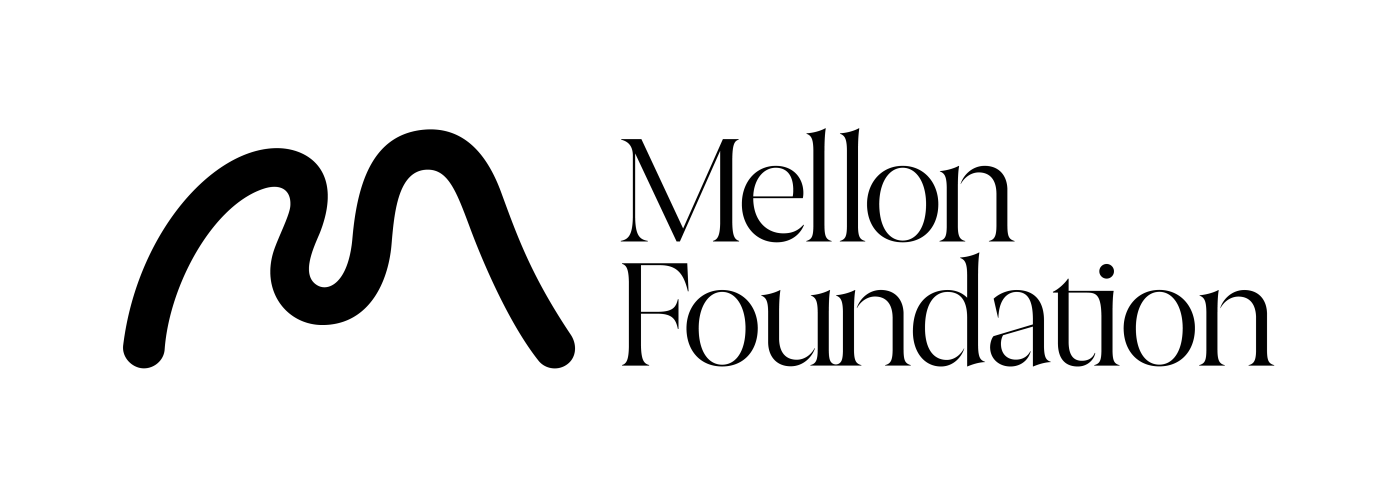 Mellon Foundation logo; a black free-form "m" next to the text Mellon Foundation in black letters