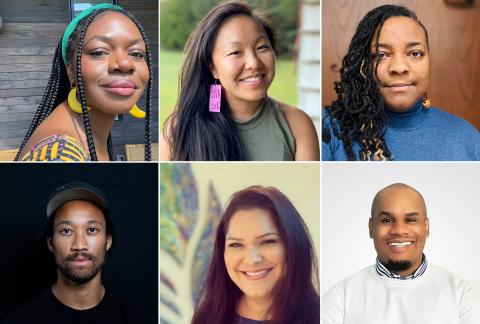 Six portraits of folks of color.