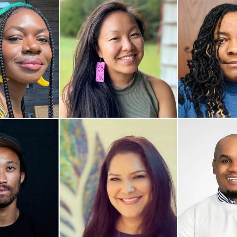 Six portraits of folks of color.